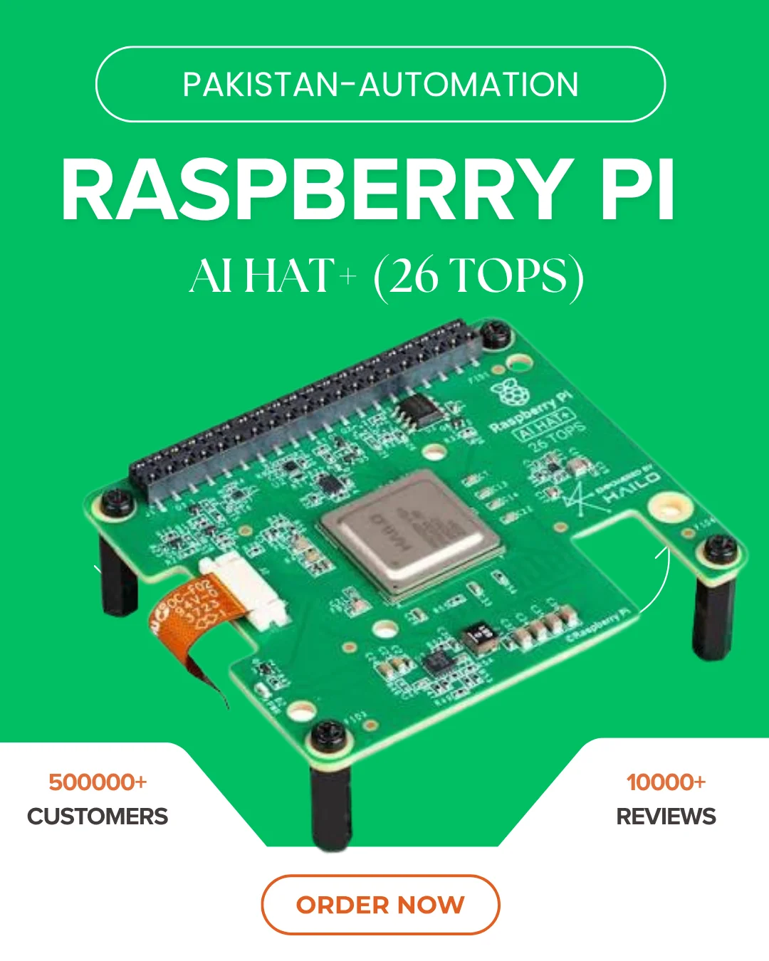 Raspberry Pi AI HAT+ (26 TOPS) with Hailo-8 Accelerator<br />